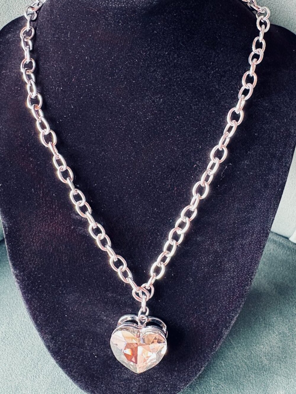 Big Heart Shaped Pendant on Chain